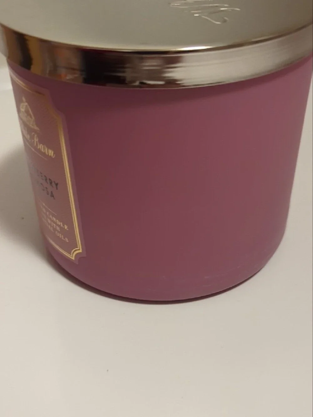 White Barn Raspberry Mimosa Candle - Mauve Pink Jar with Silver Lid